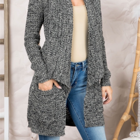 Black Multi color Sweater Cardigan - Picture 10 of 13